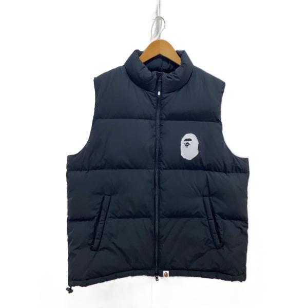 A BATHING APE◇ダウンベスト/XL/ナイロン/BLK/無地/001GDK201003H