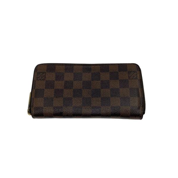 LOUIS VUITTON◇1)ジッピー・ウォレット_ダミエ・エベヌ/PVC/BRW