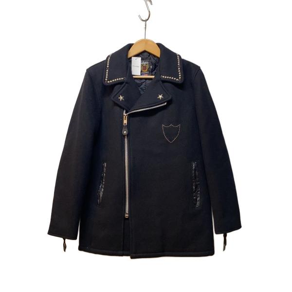 Schott◇×HTC/ウールメルトンダブルライダースジャケット/スタッズ/USA