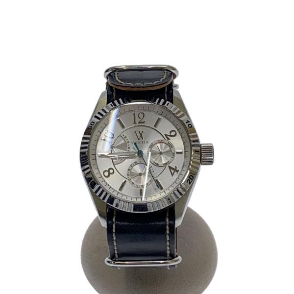 VARTIX◇自動巻腕時計/アナログ/レザー/SLV/BLK// : セカンド
