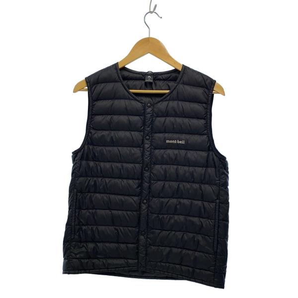mont-bell◇スペリオダウン ラウンドネックベスト/S/ナイロン/BLK