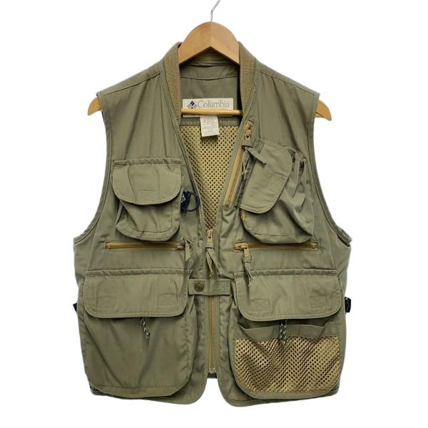 Columbia◇フィッシングベスト/L/コットン/KHK : セカンドストリート