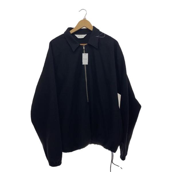 ANCELLM / 長袖シャツ/2/ウール/BLK/ANC-SH45-B ANCELLM◇24AW/WOOL PULL OVER SHIRT/2/ウール/BLK/無地/ANC-SH45-B