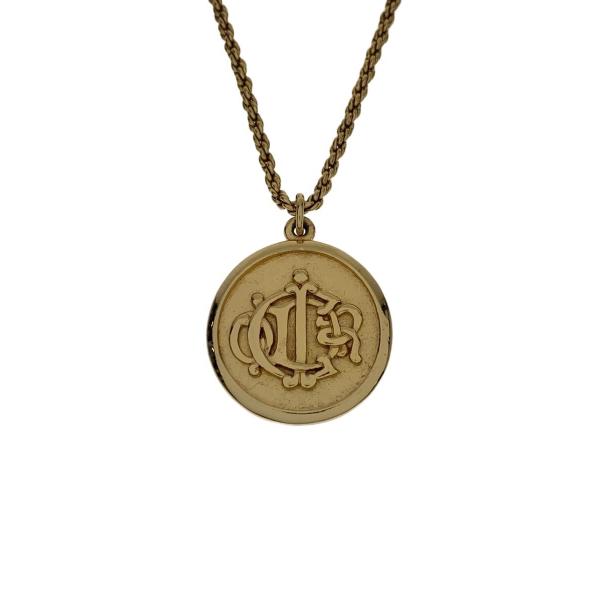 Christian Dior◇80s/オールド/旧ロゴ/コインモチーフ ネックレス/GLD