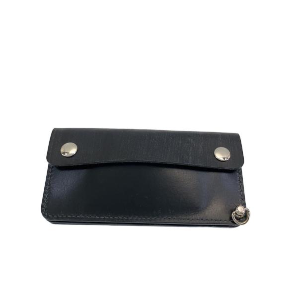 トラッカーウォレット/長財布/レザー/BLK/メンズ// : セカンド