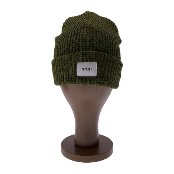 WTAPS◇ニットキャップ/8 1/8/アクリル/カーキ/無地/メンズ/201MADT
