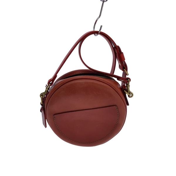 Herzまんまるショルダーポシェット HERZ◇ショルダーバッグ/レザー/BRW/無地/まんまるショルダー