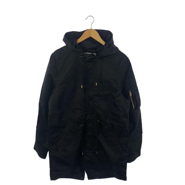 CDG◇×ALPHA INDUSTRIES/コート/L/ナイロン/BLK/プリント/SB-C002