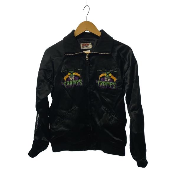 HYSTERIC GLAMOUR◇×THE Cramps/サテンスカジャン/S/レーヨン/BLK