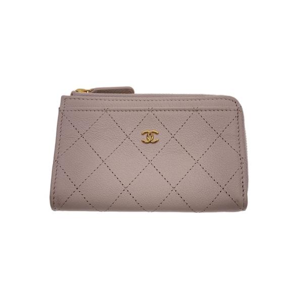 CHANEL◇ココマーク/CCロゴ/フラグメントケース/財布/レザー/PNK