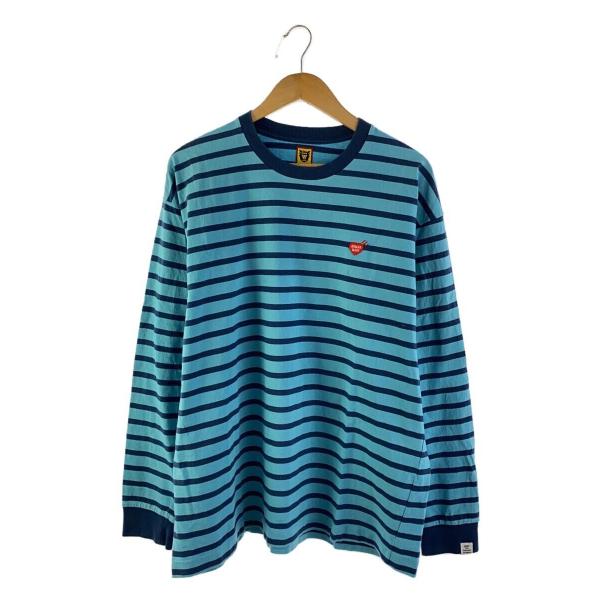 HUMAN MADE◇長袖Tシャツ/XXL/コットン/BLU/ボーダー : セカンド HUMAN MADE◇長袖Tシャツ/XXL/コットン/BLU/ボーダー : セカンド