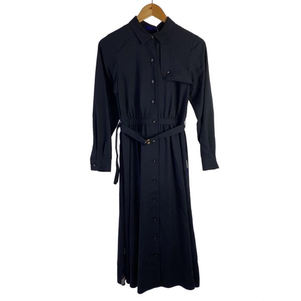 BLUE LABEL CRESTBRIDGE◇長袖ワンピース/36/ポリエステル/NVY/55J61