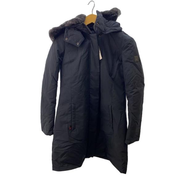 美品WOOLRICH WWCPS2807 ダウンコート　ダークネイビー　M Woolrich◇BOW BRIDGE COAT/ダウンジャケット/XS/コットン/BLK