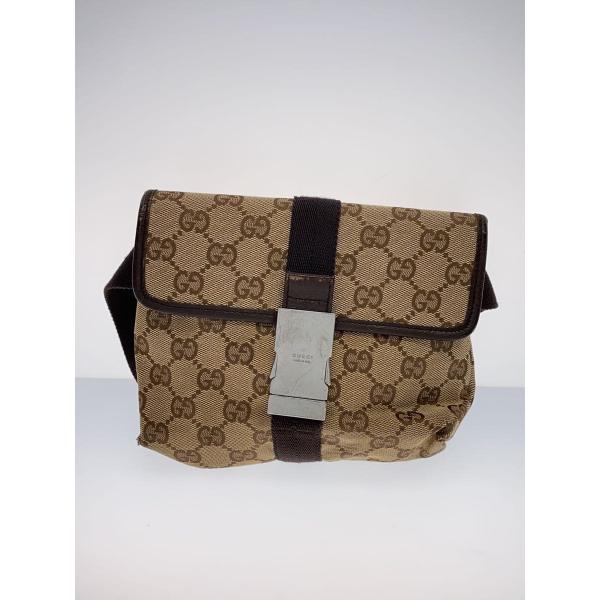 GUCCI GGキャンバス ウエストバッグ GUCCI◇ウエストバッグ_GGキャンバス/キャンバス/BRW : セカンド