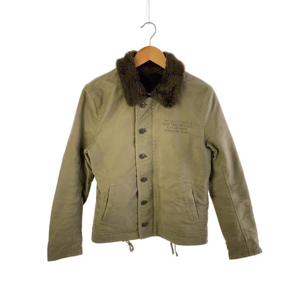 極美品✨WACKO MARIA マリア N1 ボア 立襟 デッキジャケット WACKO MARIA◇N-1デッキジャケット/襟ボア/M/コットン/KHK/プリント