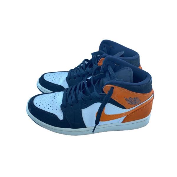 NIKE◆AIR JORDAN 1 MID/エアジョーダン1ミッド/ブラック/554724-058/26.5cm/BLK/