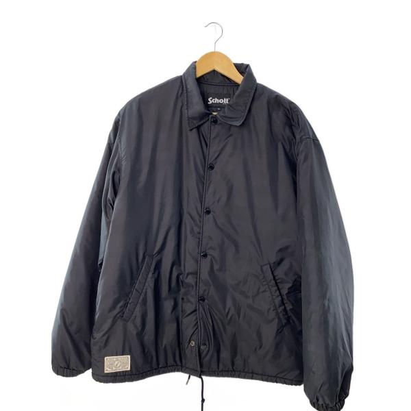 Schott◇コーチジャケット/裏ボア/XL/ナイロン/BLK/782-3252022