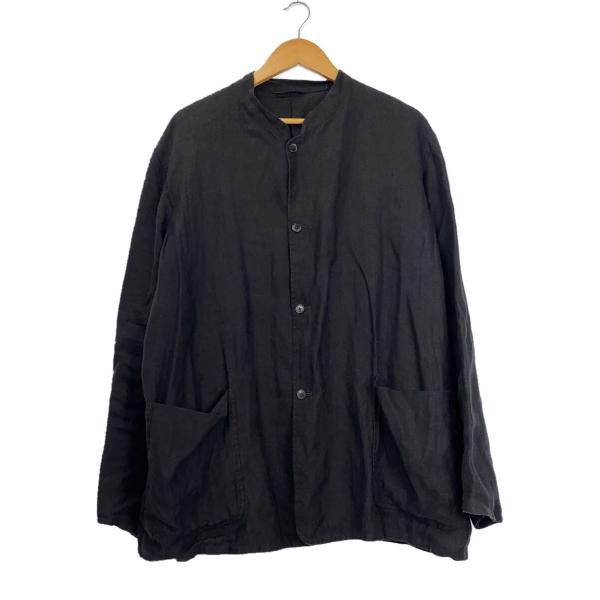 COMOLI◇23SS カナパスタンドカラージャッケット/3/ヘンプ/BLK/X01 