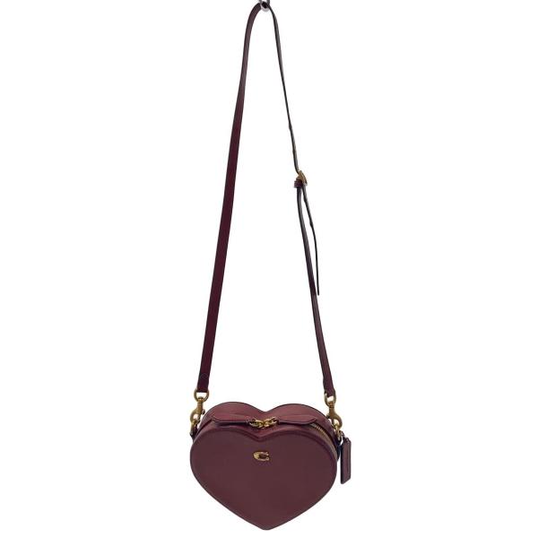 COACH◇ハートクロスボディ/ショルダーバッグ/レザー/BRD/CE724