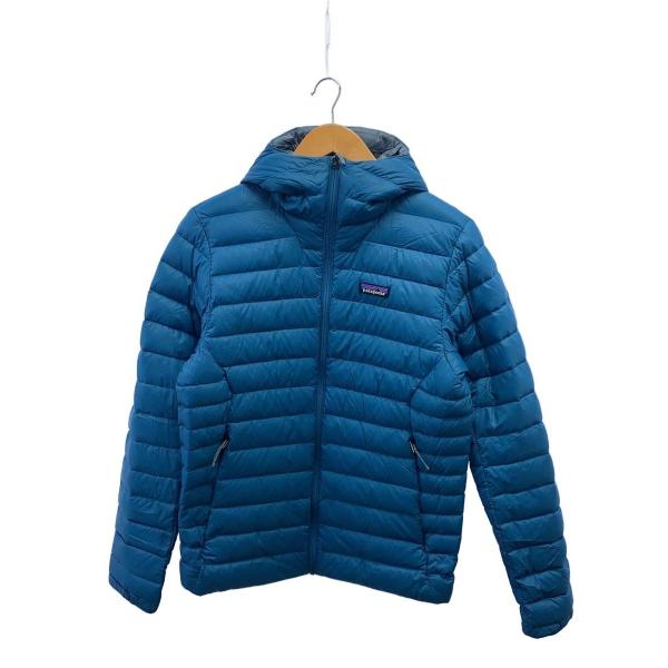 patagonia◇ダウンセーターフーディー/S/ナイロン/BLU/無地/84702