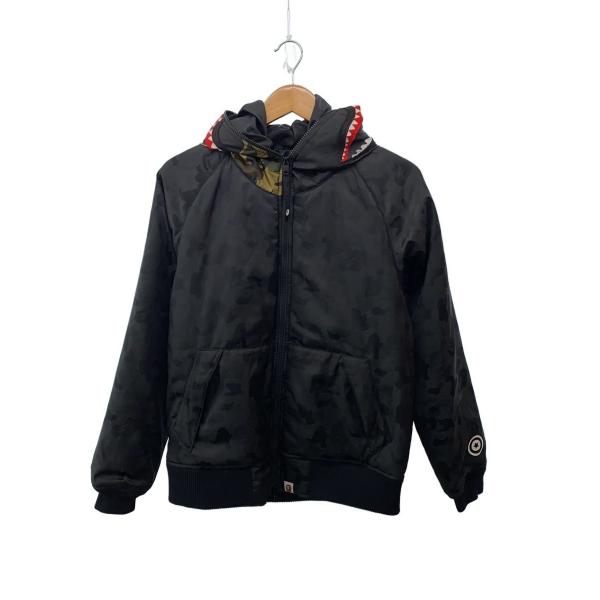 a bathing ape ジップパーカー　ジャンパー　アウター A BATHING APE◇シャークジップパーカージャケット/M/ポリエステル/BLK