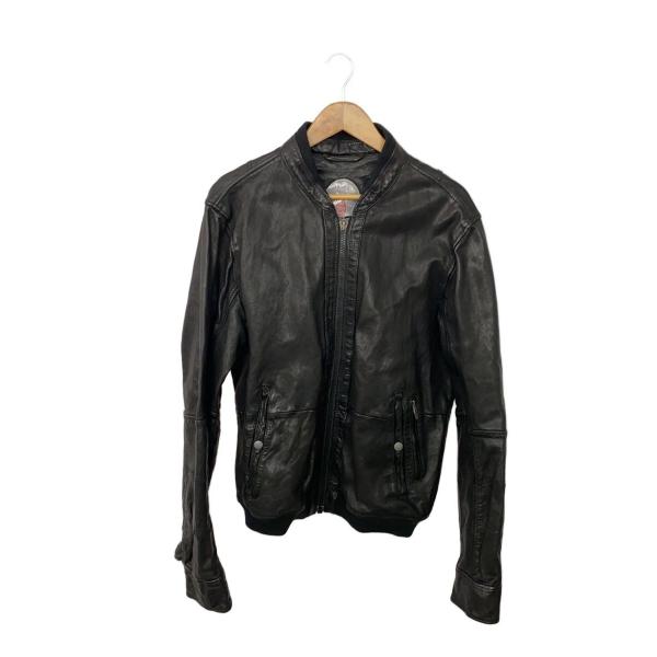 DIESEL◇レザージャケット・ブルゾン/L/羊革/BLK/無地 : セカンド