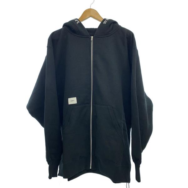 WTAPS◇ジップパーカー/ジップフーディー/22AW/2/コットン/ブラック