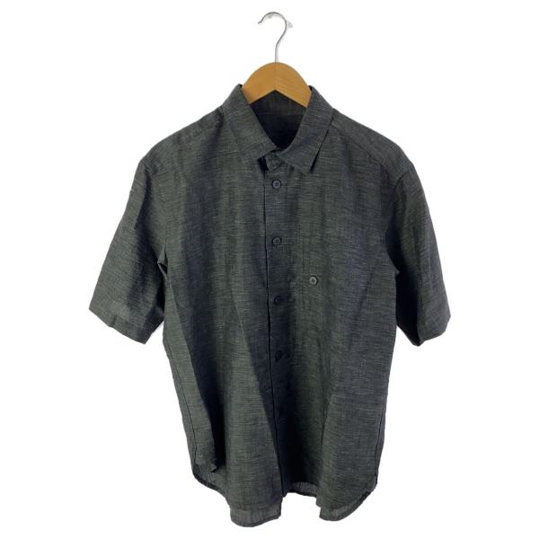 ISSEY MIYAKE◇D/IM MEN/かすり柄シャツ/半袖シャツ/2/ポリエステル