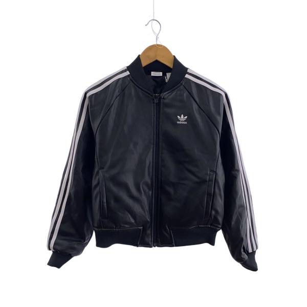 adidas◇レザージャケット・ブルゾン/XS/フェイクレザー/BLK