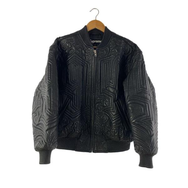 Supreme◇24FW/Mister Cartoon Embroidered Leather Jacket/S/羊革/BLK