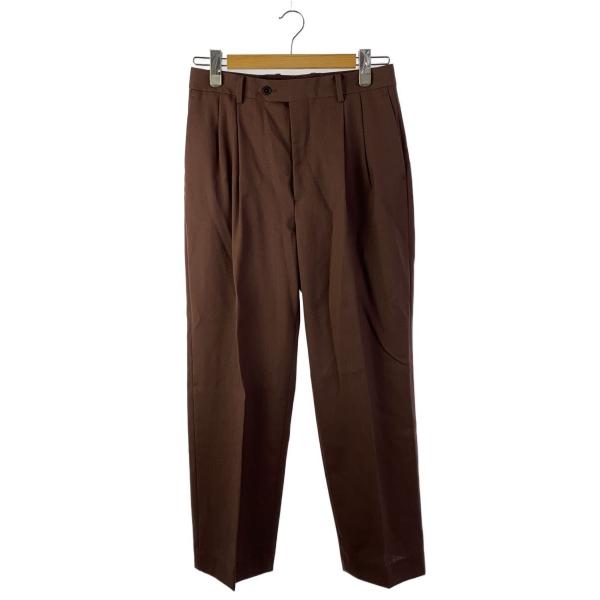 AURALEE◇WOOL KID MOHAIR HOP SACK TWO-TUCK SLACKS/3/ウール/BRD