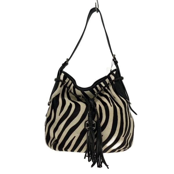 DKNY(DONNA KARAN NEW YORK)◇ゼブラ ワンショルダーバッグ/ハラコ/WHT 