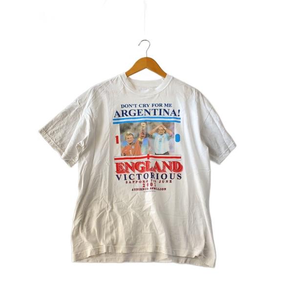 FRUIT OF THE LOOM◆00s/日韓ワールドカップ/Tシャツ/L/コットン/WHT/プリント//