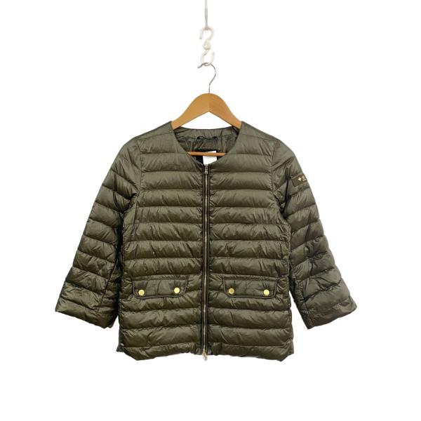 TATRAS◇18SS/ACACIA/ノーカラーダウンジャケット/2/ナイロン/カーキ