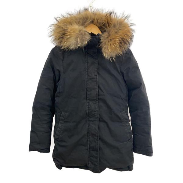 Pyrenex◇ロングダウンジャケット/38/コットン/ブラック/色褪せ有