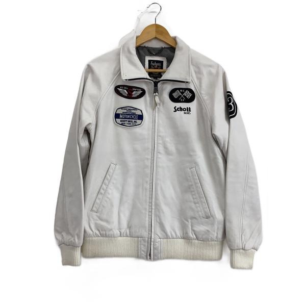Schott ホワイトレザージャケット Mサイズ Schott ホワイトレザージャケット Mサイズ ショット シングル
