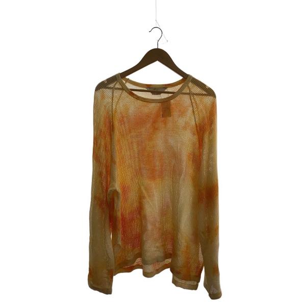 ANCELLM◇7分袖カットソー/1/コットン/オレンジ/DYED MESH LS T-SHIRT