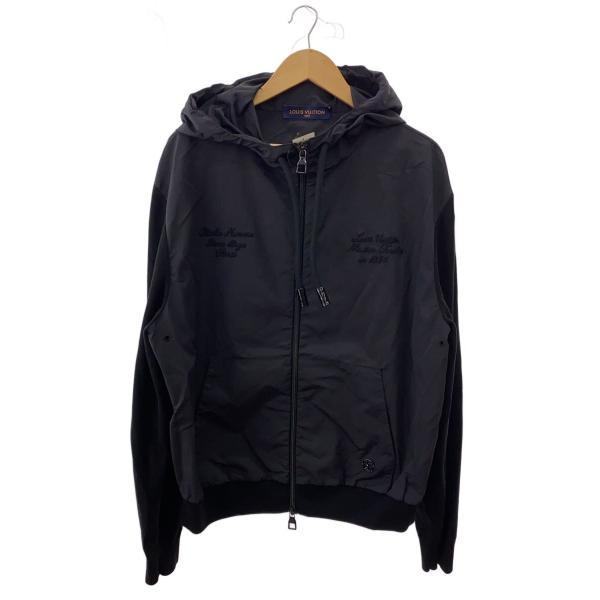 LOUIS VUITTON◇ジップパーカー/XL/ナイロン/BLK : セカンドストリート