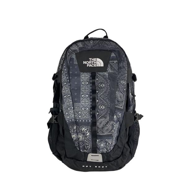 THE NORTH FACE◇HOT SHOT/リュック/ナイロン/ブラック/総柄/NM72006
