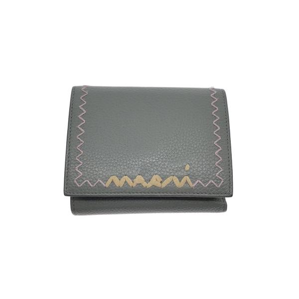 MARNI◇3つ折り財布/レザー/GRY/レディース/PFMO0105U1P6533