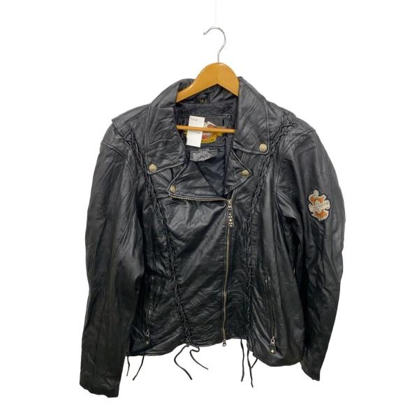 HARLEY DAVIDSON◇ダブルライダースジャケット/3W/レザー/BLK/97074
