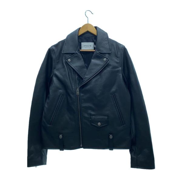 COACH◇レザーモト/ダブルライダースジャケット/S/牛革/BLK