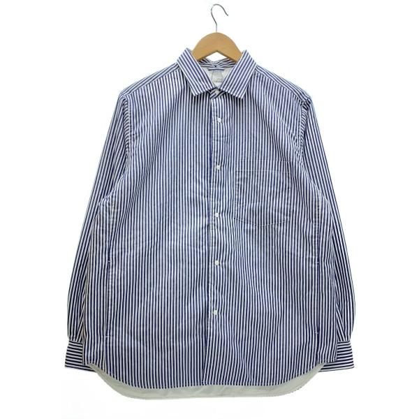 nanamica インサレーション ストライプ シャツジャケット【M】 nanamica◇インサレーションシャツジャケット/S/コットン/NVY