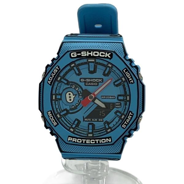 CASIO◆MANGA THEME/クォーツ腕時計/アナログ/ラバー/ブルー/GA-2100MNG