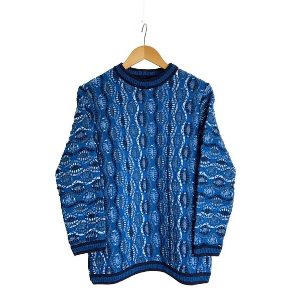 COOGI◇ニット・セーター(厚手)/SS/ウール/BLU/総柄 : セカンド