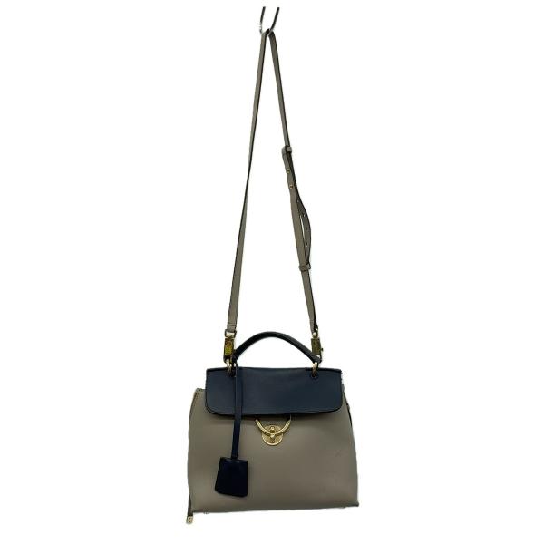 Salvatore Ferragamo◇ジェットセット2WAYハンドバッグ/レザー/GRY×NVY