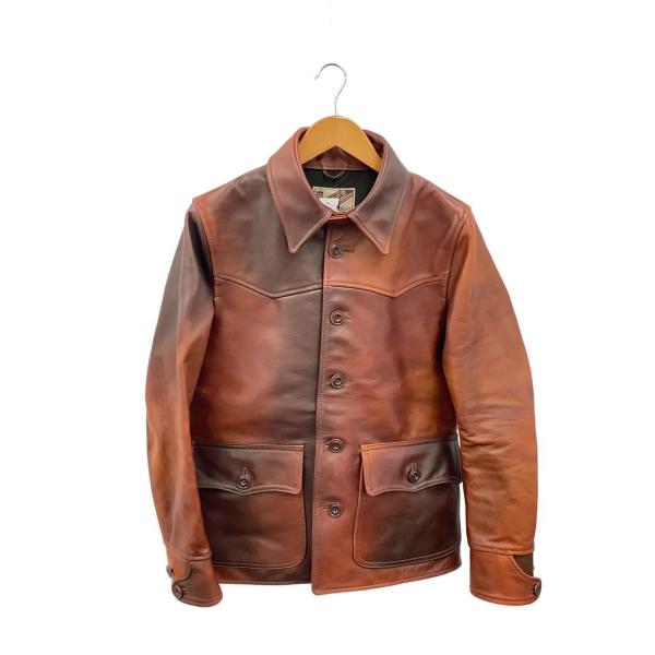 Y'2 LEATHER◇コート/38/馬革/BRW/カーコート/ホースハイド : セカンド