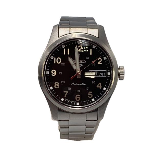 SEIKO◇自動巻腕時計/アナログ/ステンレス/BLK/SLV/4R36-13PO