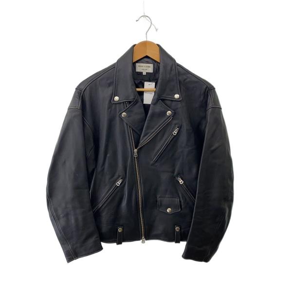 希少✨プリーツプリーズ ライダースジャケット シングル ダブルジップ FREAK'S STORE◇ダブルライダースジャケット/S/羊革/BLK/181-1507