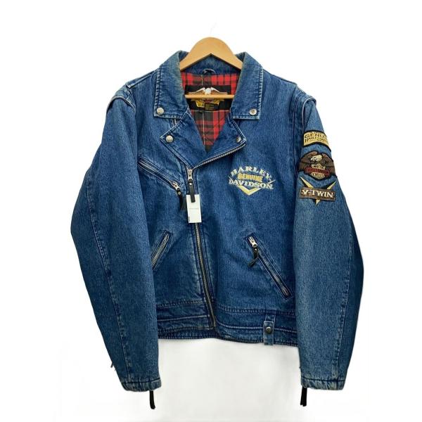 HARLEY DAVIDSON◇ダブルライダースジャケット/L/コットン/NVY
